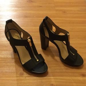 Franco Sarto black leather heels